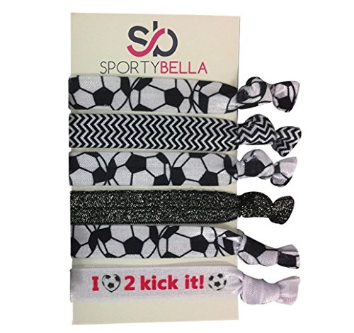 Product Cover Infinity Collection Soccer Hair Accessories, Soccer Hair Ties, No Crease Soccer Hair Elastics Set
