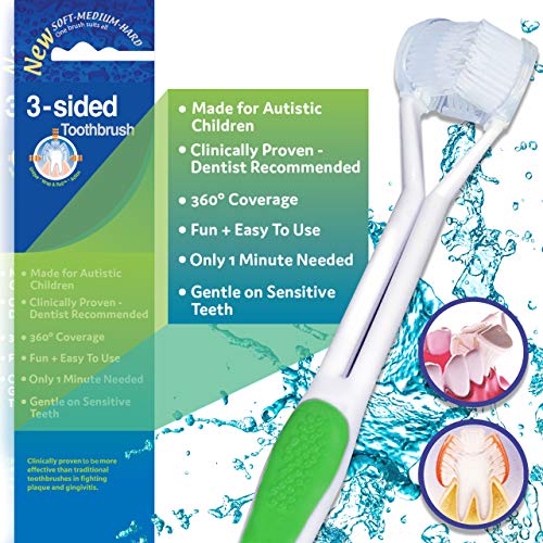 Product Cover bA1 Sensory - 3 Sided Autism Toothbrush for Special Needs Kids (Soft/Gentle) - Clinically Proven, Fun, Easy - Only 1 Minute