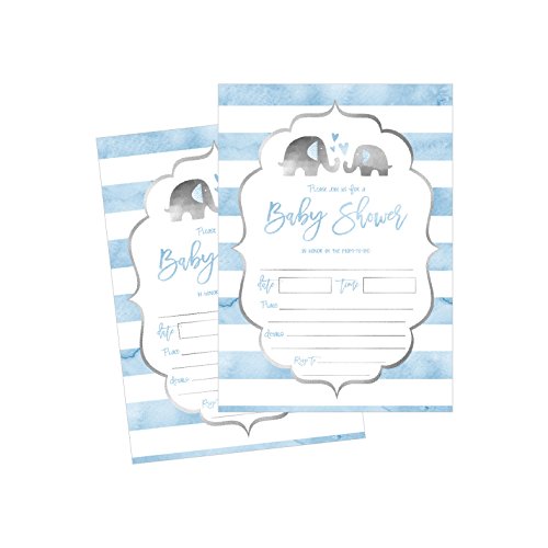 Product Cover 50 Fill in Baby Shower Invitations, Baby Shower Invitations Elephant, Jungle, Baby Shower Invites Boy, Baby Boy Shower Invitations, Baby Invitations, Neutral Baby Shower Invitations
