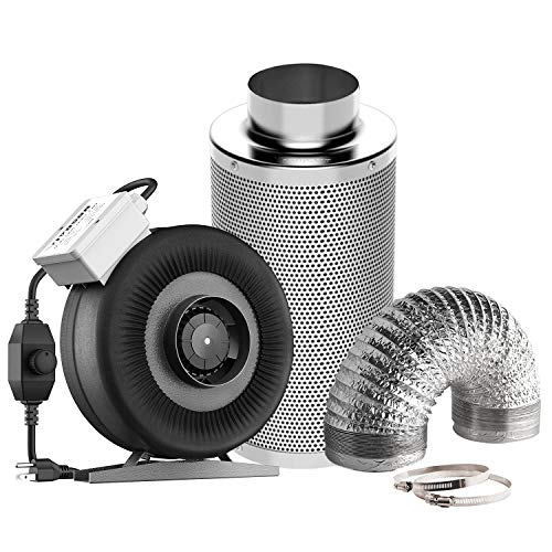 Product Cover VIVOSUN Air Filtration Kit: 4 Inch 203 CFM Inline Fan with Speed Controller, 4'' Carbon Filter and 8 Feet of Ducting Combo