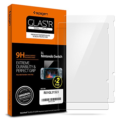 Product Cover Spigen Tempered Glass Nintendo Switch Screen Protector [ 9H Hardness ] designed for Nintendo Switch (2 Pack)