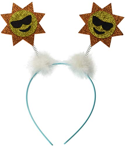 Product Cover Amscan Headboppers Sunshine Emoji  with Cloud Puffs and Sky Blue Headband, Universal Size, Light Blue, 1 Piece