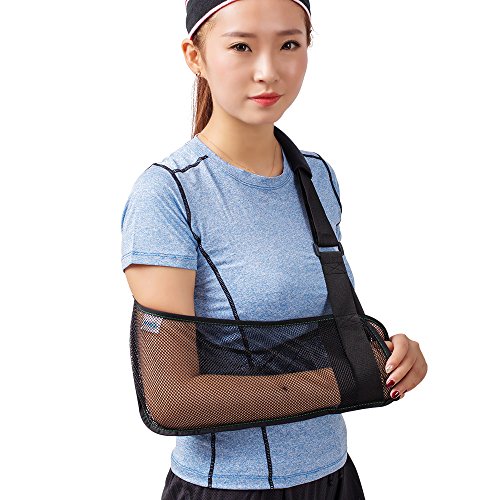 Product Cover Cool Mesh Arm Sling Medical Shoulder Immobilizer Rotator Cuff Wrist Elbow Forearm Support Brace Strap Lightweight Breathable Simple Black for Broken&Fractured Arm