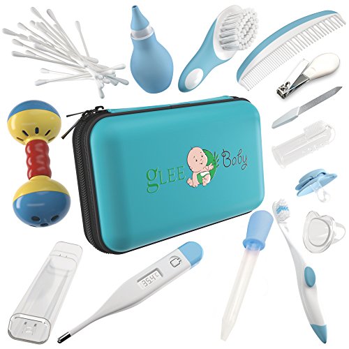 Product Cover Baby Grooming Kit | Baby care New born Healthcare kits | Nursery Essentials Set for Babies Best Baby Shower and Registry gifts | Includes Nail Clipper Infant Hair Brush Comb Thermometer| Unisex (Blue)