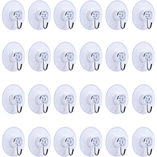 Product Cover Mudder 24 Pieces Bathroom Kitchen Suction Cup Wall Hooks Hangers (45 mm, Metal Hook)