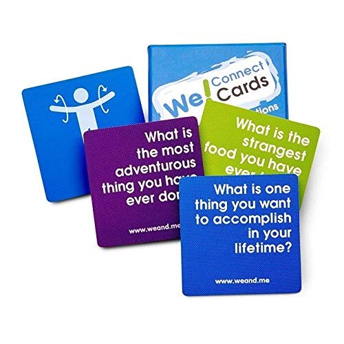 Product Cover We! Connect Cards Icebreaker Questions Trust Building Games Teambuilding Activities Conversation Starters for Meetings and Workplace As Seen on TEDx (60 Cards)