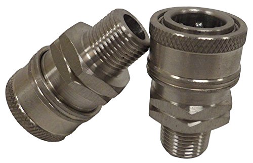 Product Cover Ultimate Washer Female Coupler, Stainless Steel, 2-Pack (3/8)