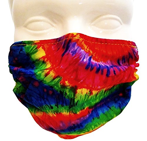 Product Cover Breathe Healthy Face Mask for Dust, Allergy and Flu; Adjustable Ear Loops, Washable Tie Dye Design (Adult)