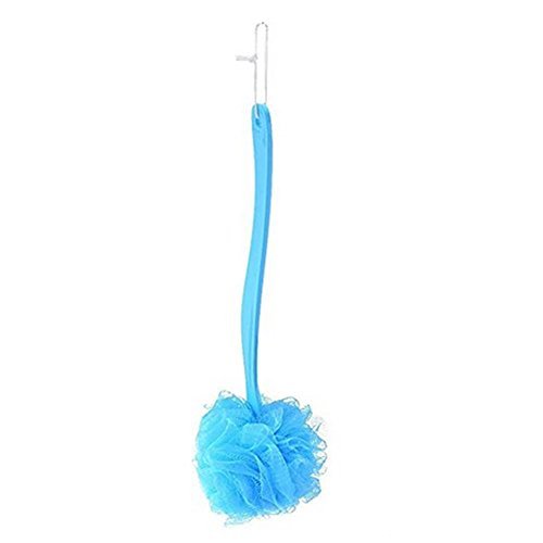 Product Cover Long Handle Bath Shower Body Brush with Super Soft Mesh Back Scrubber Loofah Sponge Large Head (Blue)