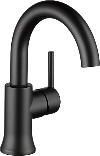 Product Cover Delta Faucet Trinsic Single-Handle Bathroom Faucet with Diamond Seal Technology and Metal Drain Assembly, Matte Black 559HA-BL-DST
