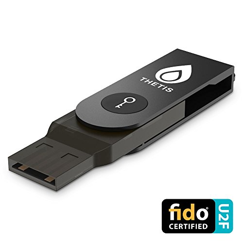 Product Cover FIDO U2F Security Key, Thetis [Aluminum Folding Design] Universal Two Factor Authentication USB (Type A) for Extra Protection in Windows/Linux/Mac OS, Gmail, Facebook, Dropbox, SalesForce, GitHub