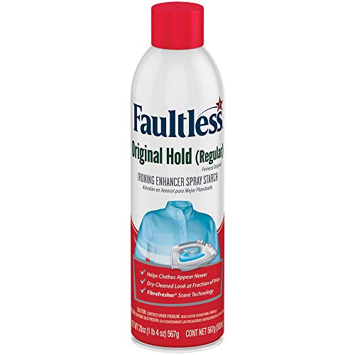 Product Cover FAULTLESS Laundry Starch Spray, Original Hold Ironing Enhancer Spray Starch for a Smooth Iron Glide on Clothes & Fabric (20oz 4 Pack) Even Spray, Easy Iron Glide, No Reside