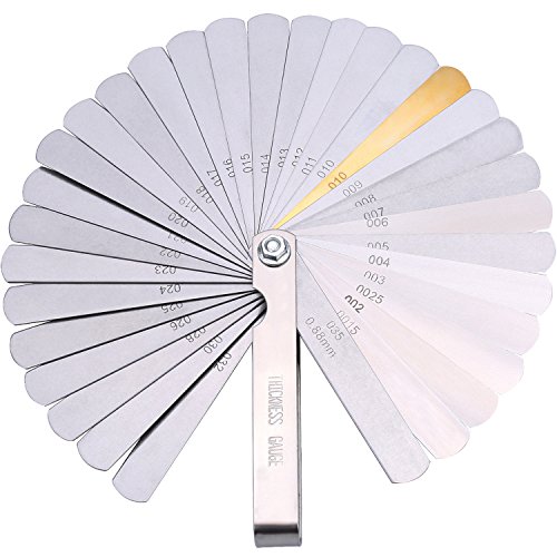 Product Cover Stainless Steel Feeler Gauge Dual Marked Metric and Imperial Gap Measuring Tool (0.04-0.88 mm, 32 Blades)