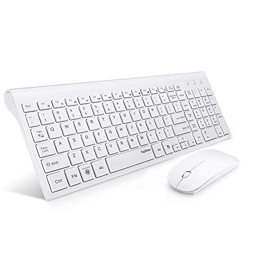 Product Cover TopMate Wireless Keyboard and Mouse Combo | Ultra Slim Keyboard with Mute Mice | Designed for Office and Home Use Softly | White