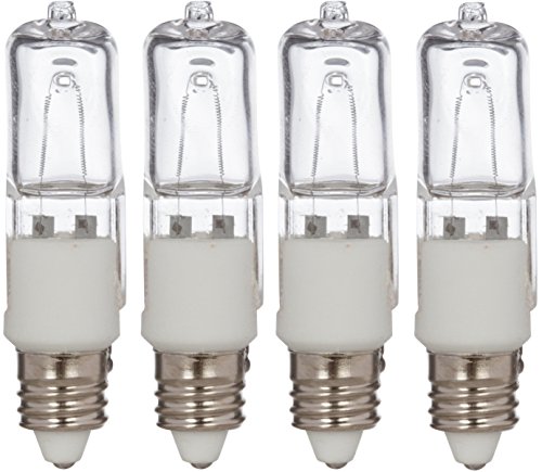 Product Cover Simba Lighting Halogen E11 T4 100 Watt 1100lm 120 Volt Light Bulb (4 Pack) for Chandeliers, Pendants, Table Lamps, Cabinet Lighting, Mini-Candelabra Base, 100W JD 110V 120V Warm White 2700K Dimmable