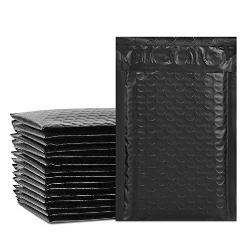 Product Cover UCGOU 4x8 Inches Poly Bubble Mailers Self Seal Black Padded Envelopes Waterproof Envelopes Shipping Envelopes Bags Pack of 50