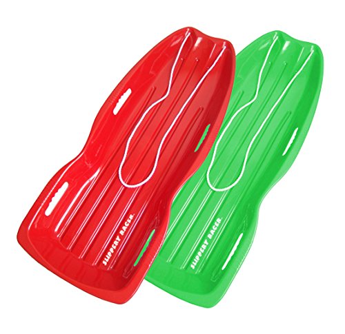 Product Cover Slippery Racer Downhill Toboggan Snow Sled, Twin Pack - 1 - Red / 1 - Green