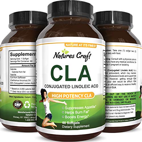 Product Cover Pure CLA Supplement for Weight Loss and Fat Burn - Extra Strength Conjugated Linoleic Acid to Boost Metabolism and Build Muscle - Natural Diet Pills for Men & Women 60 CLA Softgel Capsules by Tevare
