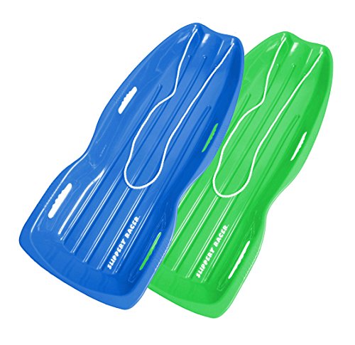 Product Cover Slippery Racer Downhill Toboggan Snow Sled, Twin Pack - 1 - Blue / 1 - Green