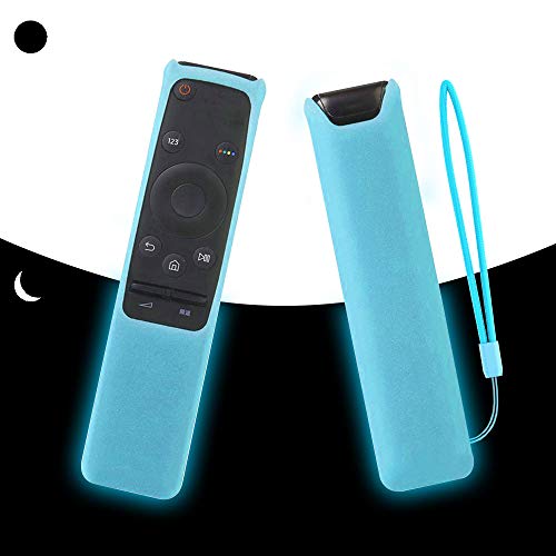 Product Cover SIKAI Silicone Remote Case for Samsung BN59-01259B BN59-01259E BN59-01260A Smart TV Remote Battery Cover Shockproof Remote Skin Holder Anti-Slip Anti-Lost with Remote Loop (Glow in Dark-Blue)