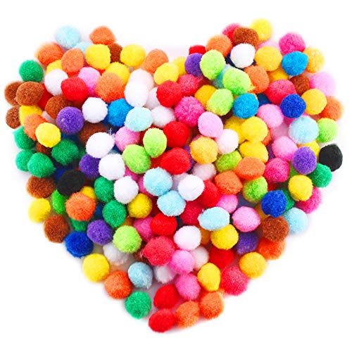 Product Cover Caydo 240 Pieces 1 Inch Assorted Pom Poms Christmas Pompoms for Hobby Supplies and DIY Creative Crafts Decorations