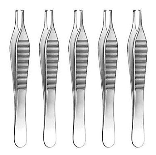 Product Cover Adson Tissue Surgical Forceps 4 3/4 inch 1x2 Teeth Pack of 5