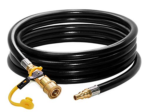 Product Cover DOZYANT 12 feet Low Pressure Propane Quick-Connect Hose, RV Quick Connect Propane Hose, Quick Disconnect Propane Hose Extension - 1/4
