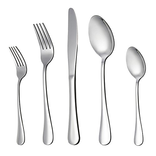 Product Cover LIANYU 20-Piece Silverware Flatware Cutlery Set, Stainless Steel Utensils Service for 4, Include Knife/Fork/Spoon, Mirror Polished , Dishwasher Safe