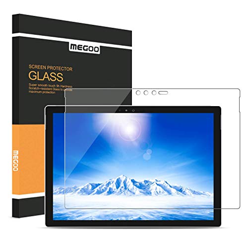 Product Cover MEGOO Screen Protector for Surface Pro 6 12.3 Inch, Tempered Glass/Easy Installation/Anti-Scratch, Also Compatible for Microsoft Surface Pro 5 (2017) / Pro 4