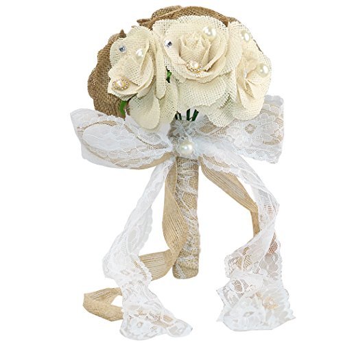 Product Cover Rustic Wedding Bouquet Burlap Flower Bouquets