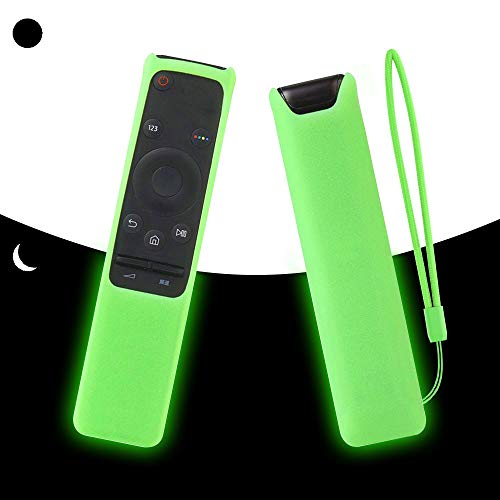 Product Cover SIKAI Silicone Remote Case for Samsung BN59-01259B BN59-01259E BN59-01260A Smart TV Remote Battery Cover Shockproof Remote Skin Holder Anti-Slip Anti-Lost with Remote Loop (Glow in Dark-Green)