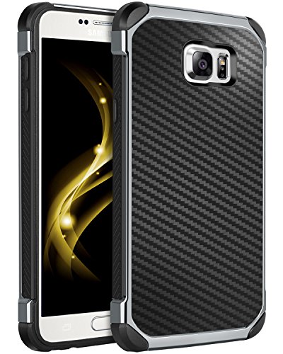 Product Cover Case for Galaxy Note 5,Note 5 Case,BENTOBEN Shockproof 2 in 1 Hybrid Hard PC Flexible TPU Bumper Chrome Carbon Fiber Texture Protective Case for Samsung Galaxy Note 5 2015, Black