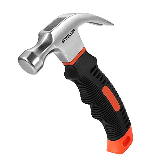 Product Cover Spifflyer 8 OZ Small Claw Hammer Mini Stubby Hammers and Nails Tool, Bright Polished Head, Comfortable Soft Handle