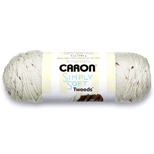 Product Cover Caron Simply Soft Tweeds Yarn (4) Medium Gauge 100% Acrylic - 5oz -   Off White -  Machine Wash & Dry