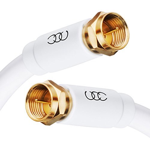 Product Cover Ultra Clarity Cables Coaxial Cable Triple Shielded CL3 in-Wall Rated Gold Plated Connectors (6ft) RG6 Digital Audio Video with Male F Connector Pin - 6 Feet