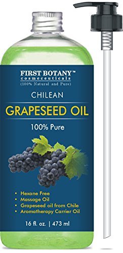 Product Cover 100% Pure Chilean GrapeSeed Oil 16 fl. oz - The Best Emollient for Softer Skin, Beautiful Hair & Health