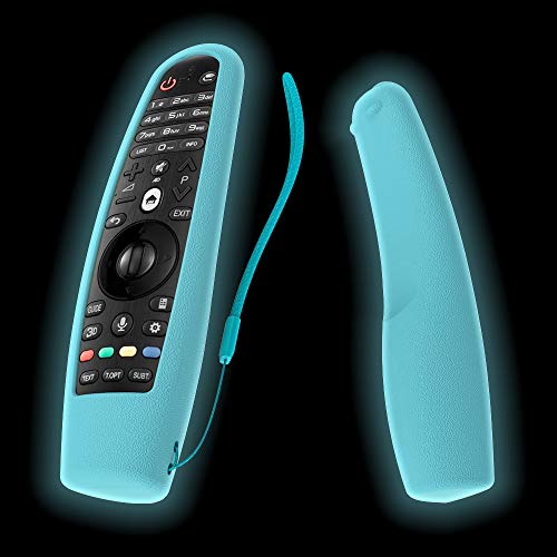Product Cover SIKAI Protective Silicone Case for LG AN-MR600 / LG AN-MR650 / AN-MR18BA Magic Remote Cover Shockproof Washable Remote Holder for LG 3D TV Magic Remote Skin Anti-Lost with Lanyard (Glow in Dark Blue)