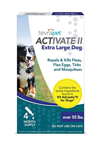 Product Cover TevraPet Activate II Flea and Tick Prevention for Dogs - Topical, for Dogs Over 55Lbs