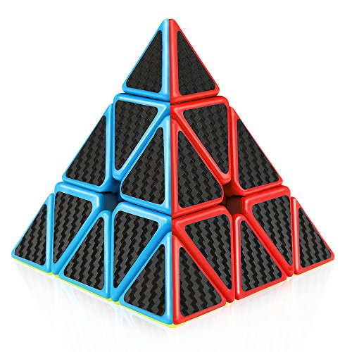 Product Cover D-FantiX Carbon Fiber Pyraminx Triangle Speed Cube 3x3 Magic Cube Pyraminx Puzzle Toys for Kids