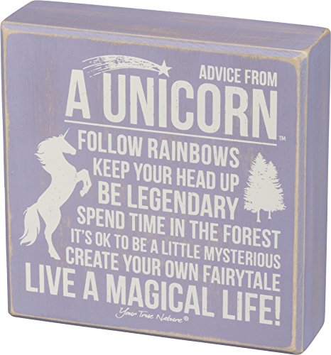 Product Cover Primitives by Kathy Distressed Lavender and White Box Sign, Advice from A Unicorn