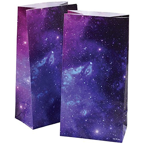 Product Cover 2 Dozen (24) OUTER Space Paper GOODY BAGS -GALAXY Planets - Science SOLAR SYSTEM Classroom PARTY FAVORS