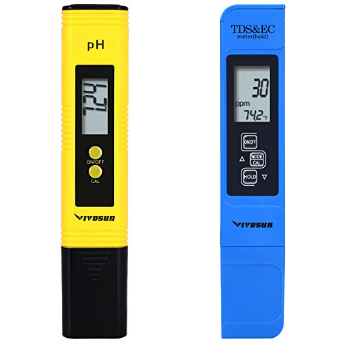 Product Cover VIVOSUN pH & TDS Meter Combo, 0.05ph High Accuracy Pen Type pH Meter & +/- 2% Readout Accuracy 3-in-1 TDS EC Temperature Meter