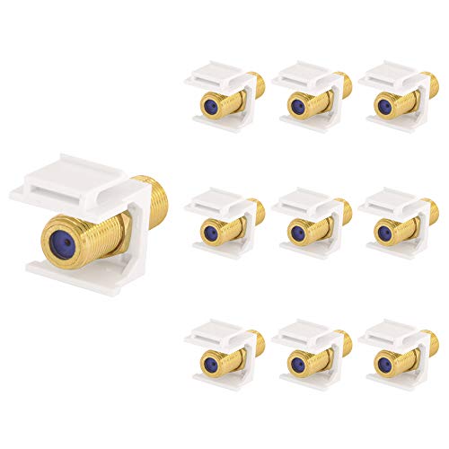 Product Cover VCE (10 Pack) 3 GHz Gold-Plated RG6 Keystone Jack Insert,F Type RG6 Keystone Connectors