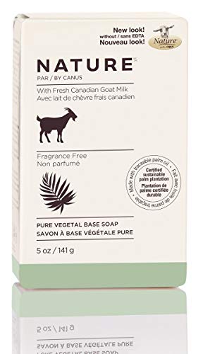 Product Cover Nature by Canus Pure Vegetal Base Soap with Fresh Canadian Goat Milk, Fragrance-Free, 5 Oz bar