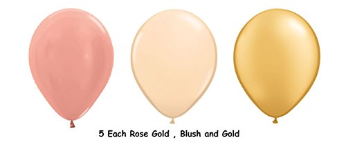 Product Cover 15 new 11 inch BALLOONS party ROSE GOLD , BLUSH & GOLD wedding FAVORS prom SHOWER birthday VHTF