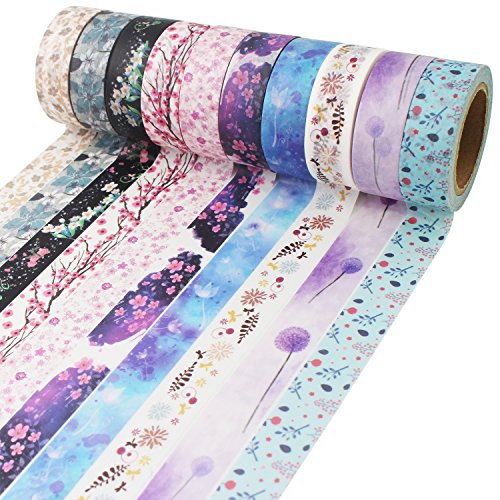 Product Cover Washi Tape 33 Feet Long Each Roll DIY Japanese Masking Tape Decorative Masking Tape Scrapbooking Tape for Arts Crafts Office Party Supplies and Gift Wrapping