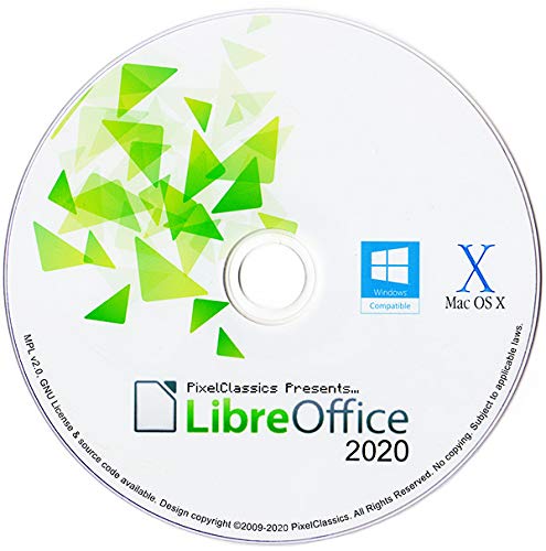 Product Cover LibreOffice 2020 Home Student Professional & Business Compatible With Microsoft Office Word Excel & PowerPoint Software CD for PC Windows 10 8.1 8 7 Vista XP 32 & 64 Bit, Mac OS X and Linux