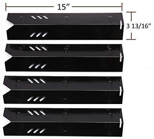 Product Cover BBQ funland PH1591 (4-Pack) Porcelain Steel Heat Plate for Backyard Grill BY12-084-029-98, Backyard GBC1255W, Uniflame GBC1059WB, DynaGlo, 15 inch Heat Shield Tent Flame Tamer Burner Cover