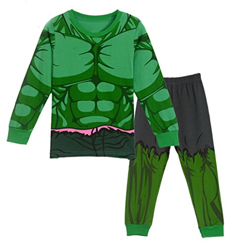Product Cover Sidney Boys Summer Hulk Pajamas Sets Cotton Green (5t, Green)