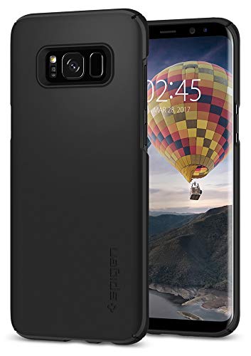 Product Cover Spigen Thin Fit with Extremely Slim Profile and Matte Grip Designed for Samsung S8 Case Cover (2018) - Matte Black